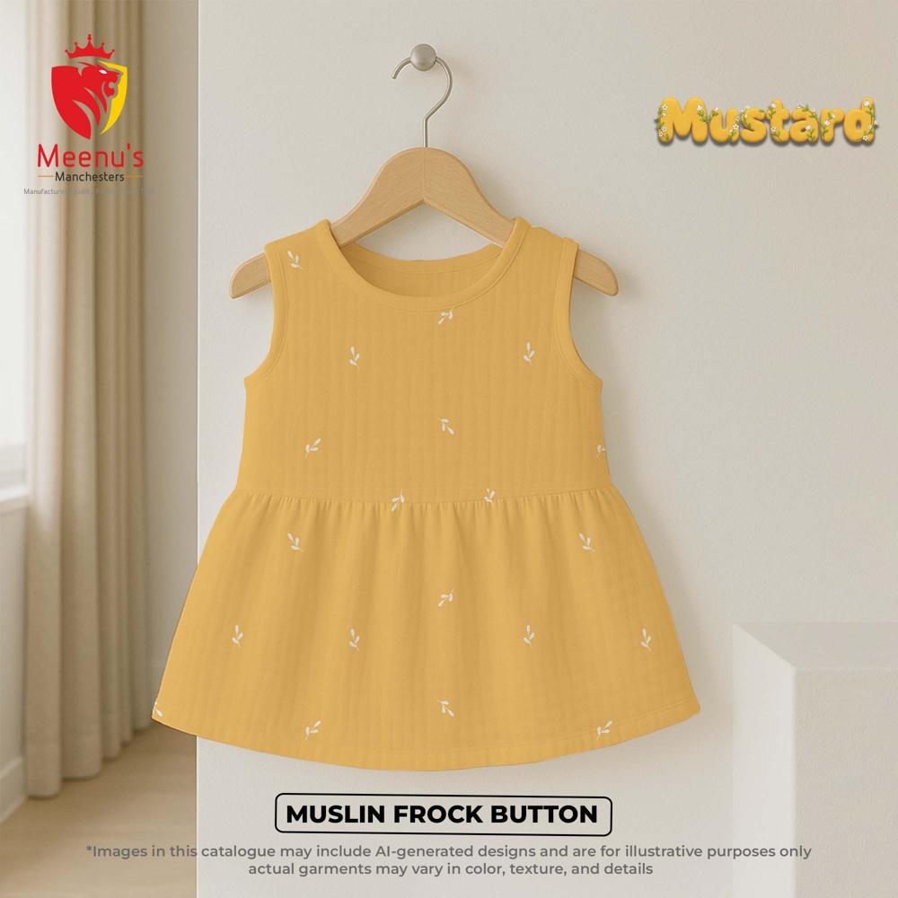 New born cotton frock button