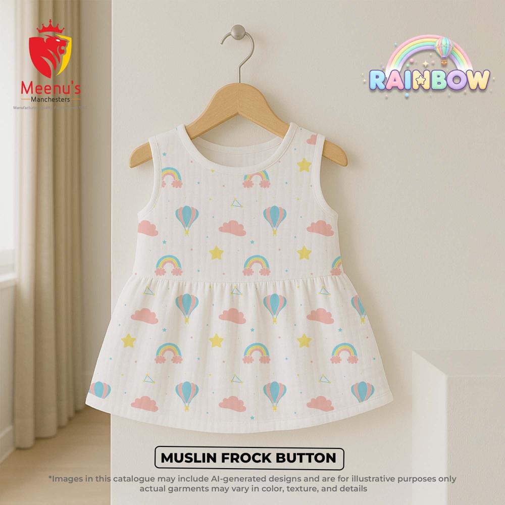 New born cotton frock button