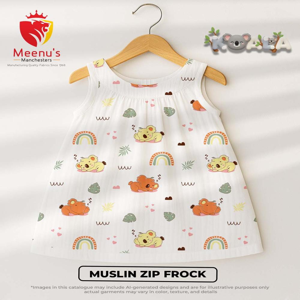 New Born Cotton Frock With Zip