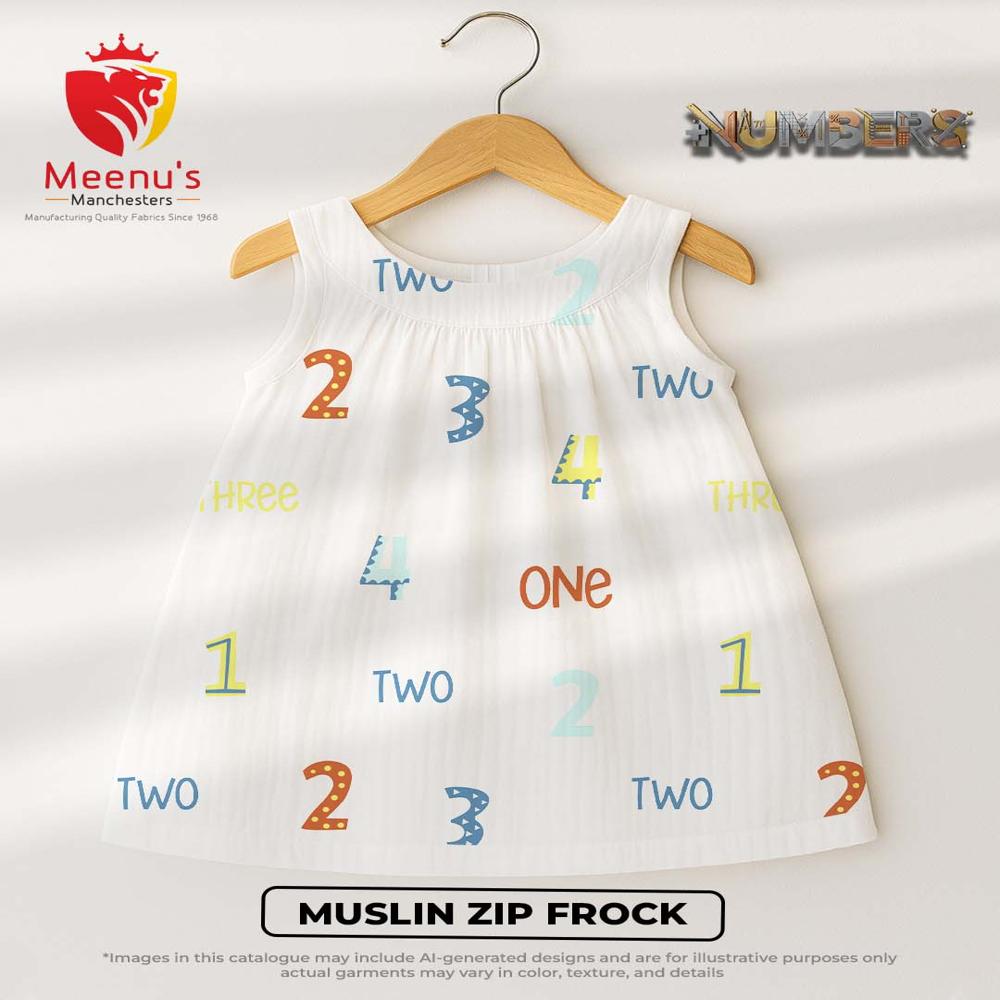 New Born Cotton Frock With Zip