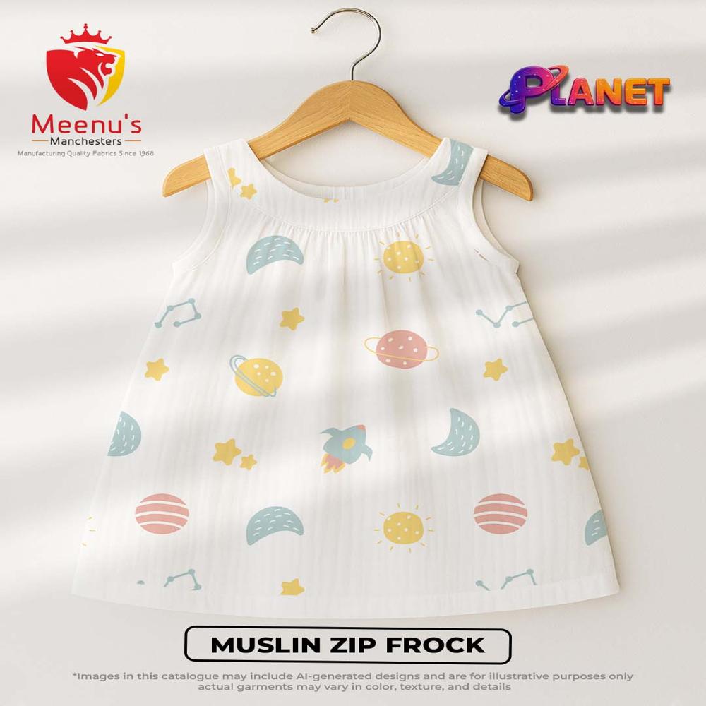 New Born Cotton Frock With Zip