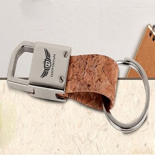 Premium Eco-Friendly Cork Finish Metal Bottle Opener Keychain (SS-213)