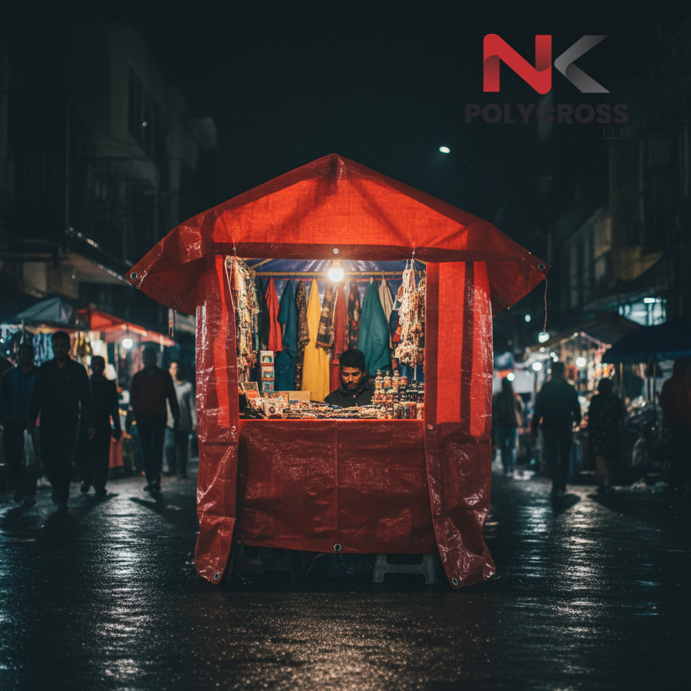 Small Stall Tarpaulin - Color: Blue