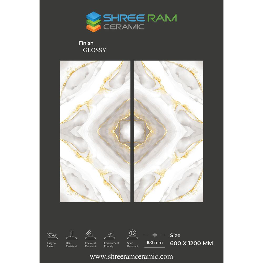 Bookmatch Vitrified Floor Tile - Color: Multi Color