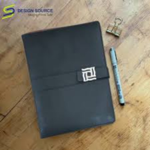 Luxury E-Square Smooth Leatherette Executive Diary with Swirl-Design Magnetic Clasp (SS-768)