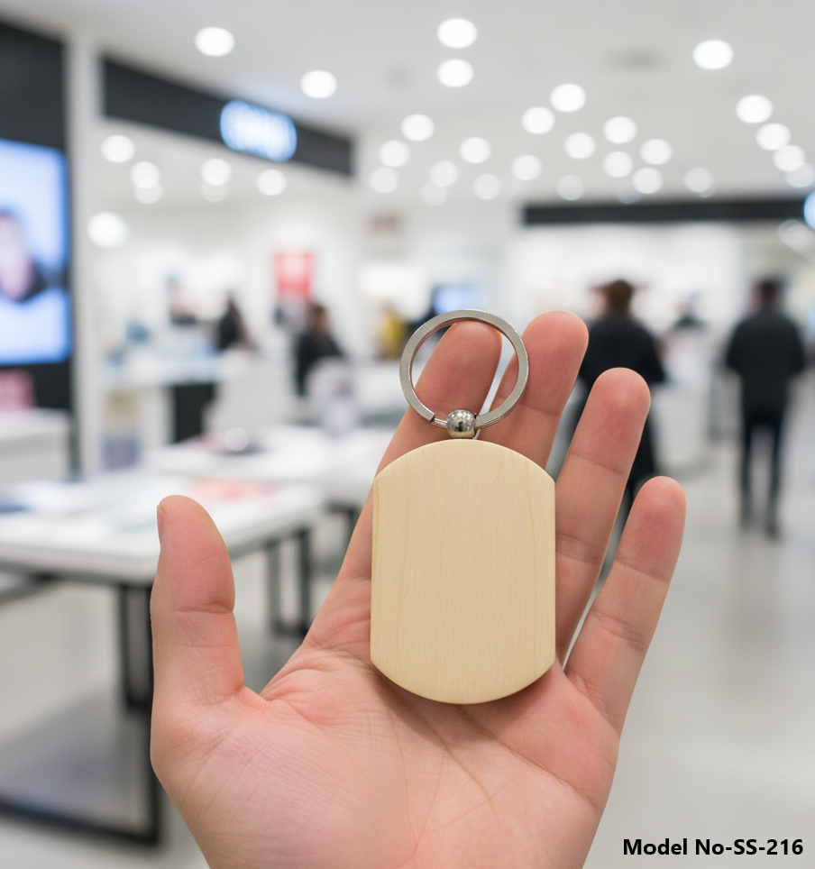 Rectangular Wooden Keychain (SS-216)