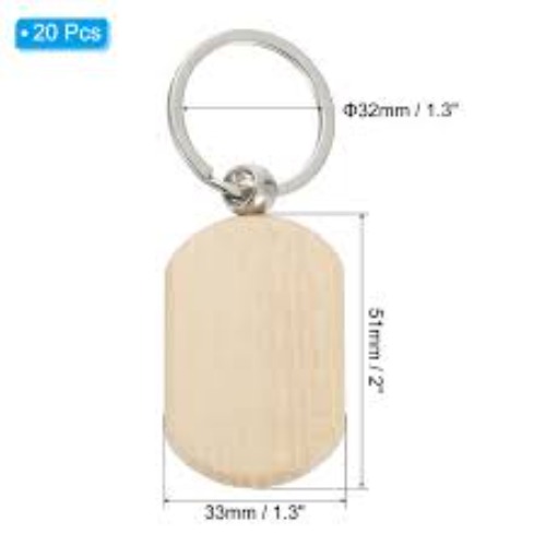 Bamboo Oval Keychain With Swivel Ring (Ss-216) - Capacity: Holds Multiple Keys Securely Pcs/hr