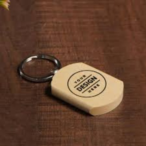 Bamboo Oval Keychain With Swivel Ring (Ss-216) - Capacity: Holds Multiple Keys Securely Pcs/hr