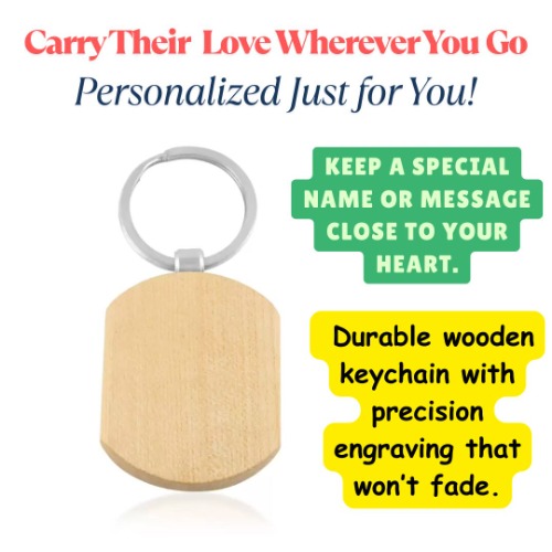 Bamboo Oval Keychain With Swivel Ring (Ss-216) - Capacity: Holds Multiple Keys Securely Pcs/hr