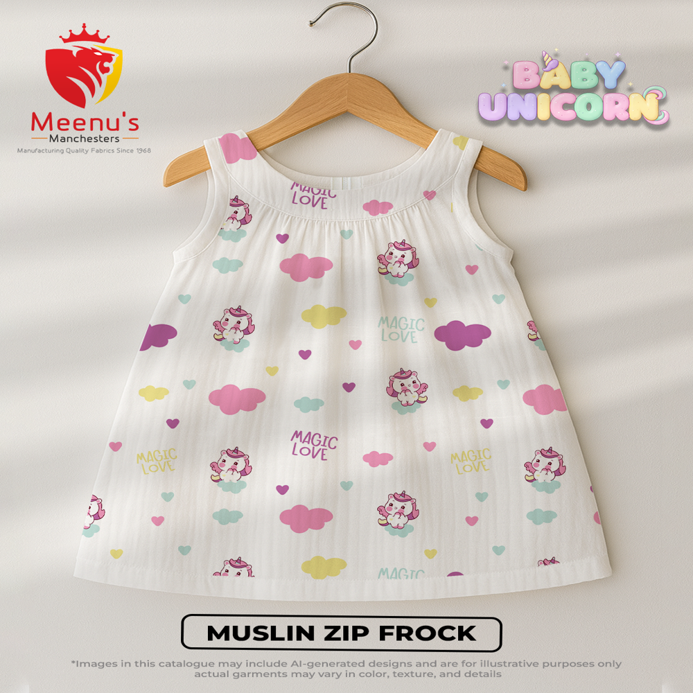 New born cotton frock zip