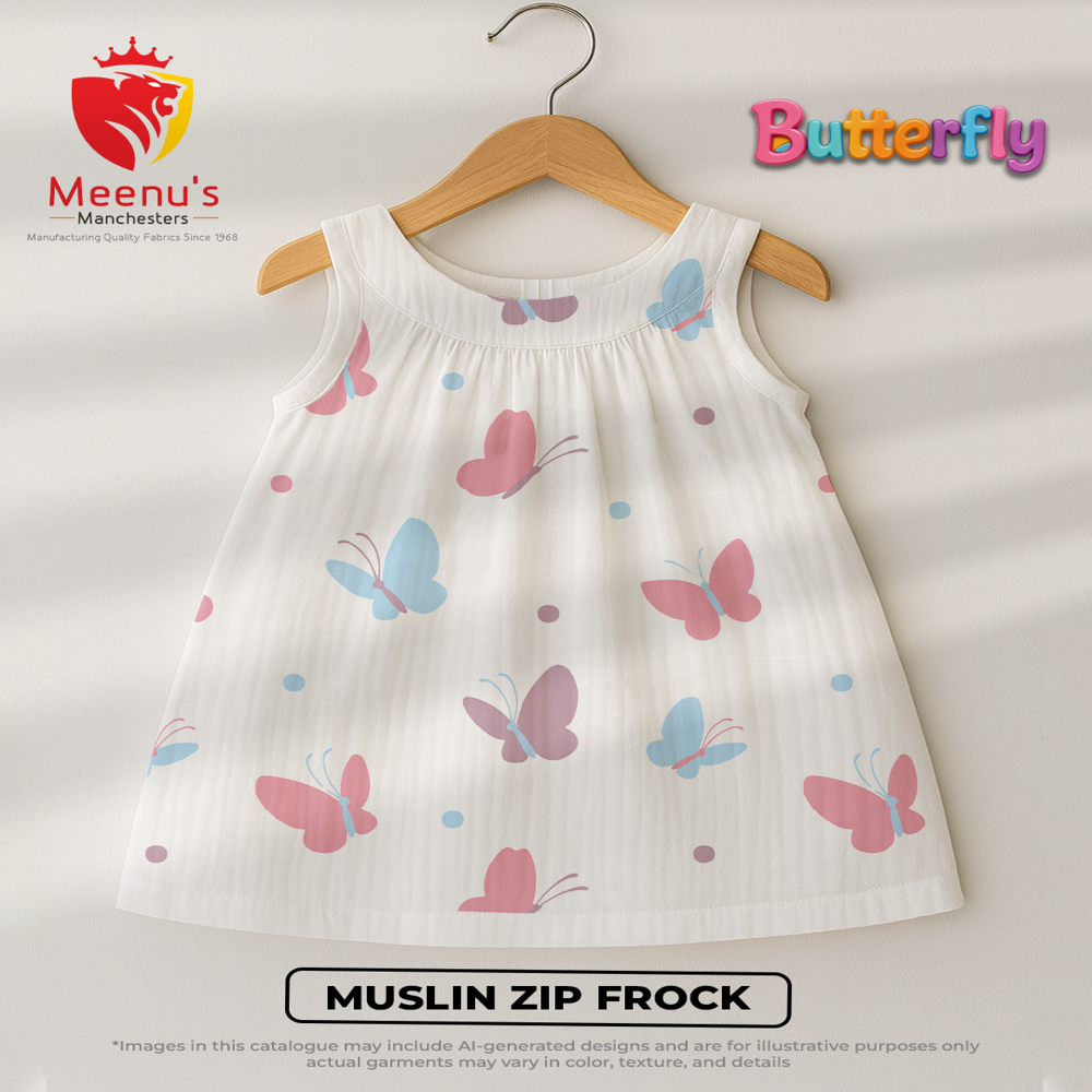 New born cotton frock zip