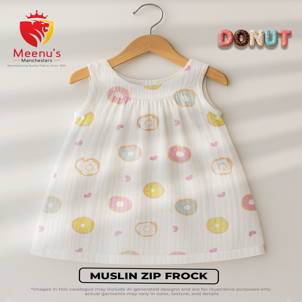 New born cotton frock zip