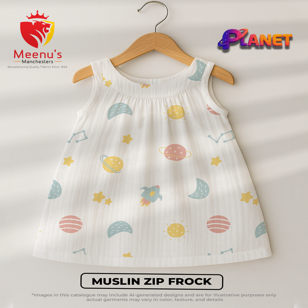 New born cotton frock zip
