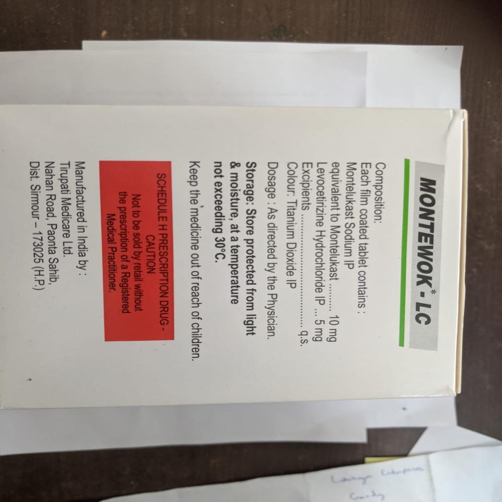 Montewok Lc Tablet - Drug Type: General Medicines