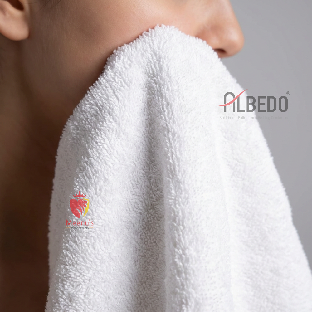 Face Towel - Linen Material, Plain Dyed, Ivory White | Quick Dry, No Shrinkage, Plain Style