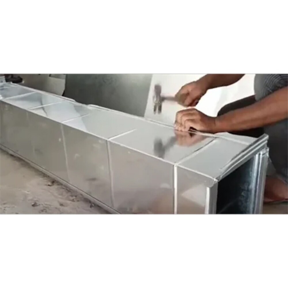 Ac Duct - Galvanized Iron 300 Mm | Silver Rectangular Design, Polished Surface For Humidification In Industrial Applications
