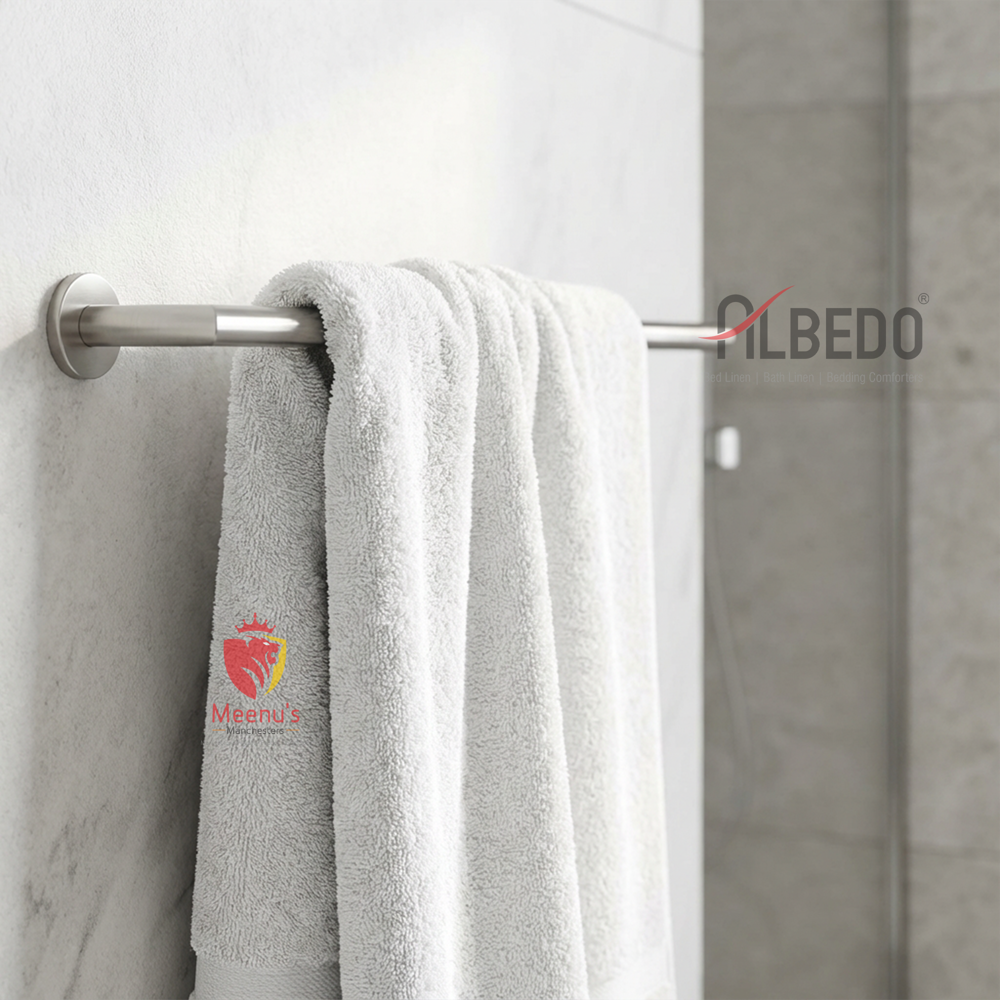Bath Towel - Linen Material, Plain Dyed Style, White Color | Soft Fabric For Luxurious Absorbency And Classic Aesthetic Appeal