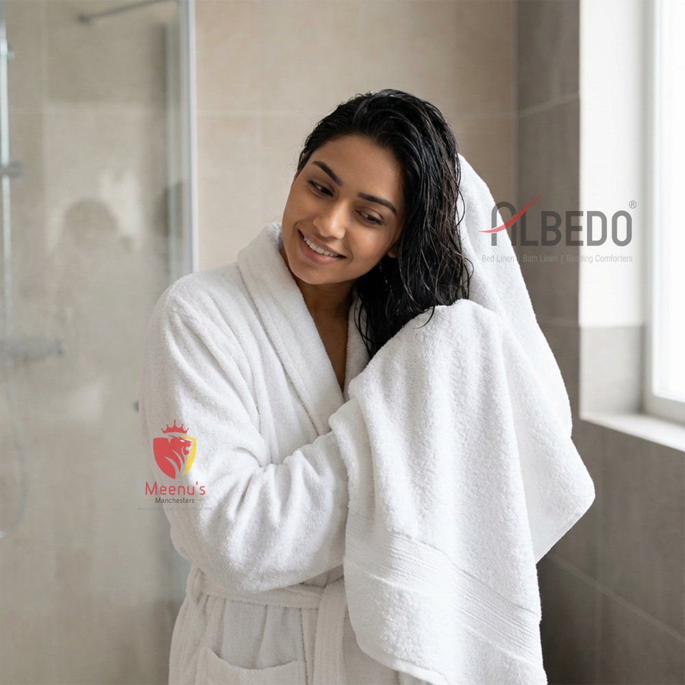 Bath Towel - Linen Material, Plain Dyed Style, White Color | Soft Fabric For Luxurious Absorbency And Classic Aesthetic Appeal