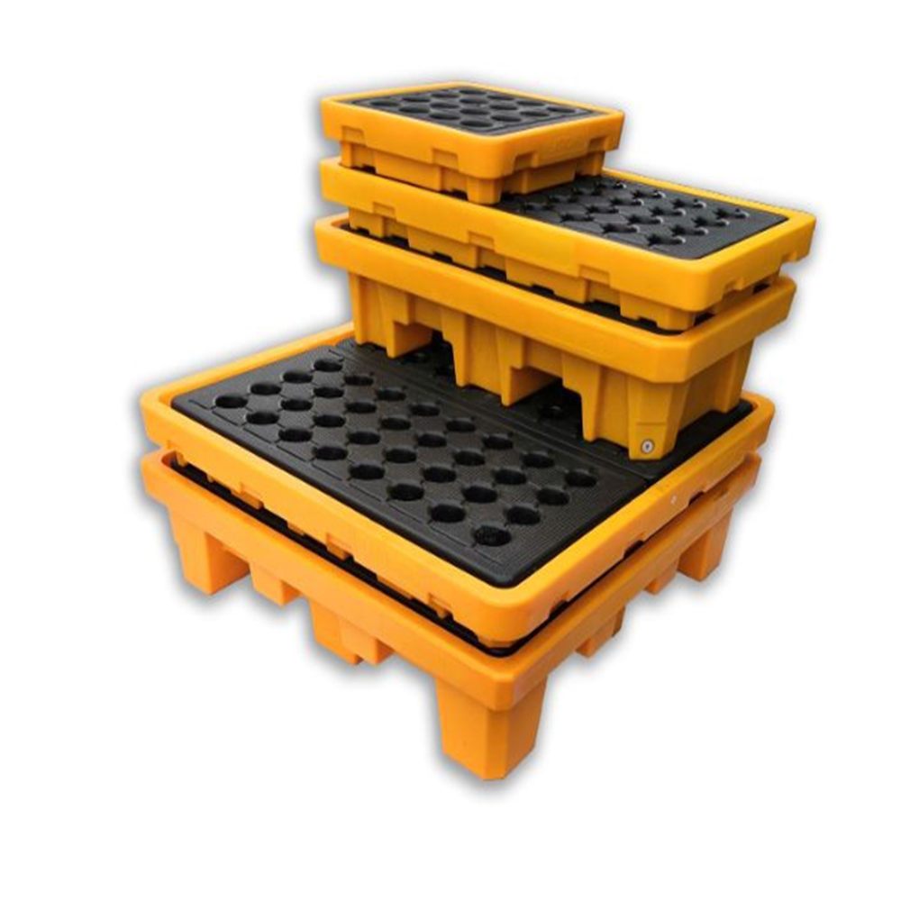 Spill Containment Pallet Four 4 Drum Polyethylene 1300x1300x200 mm