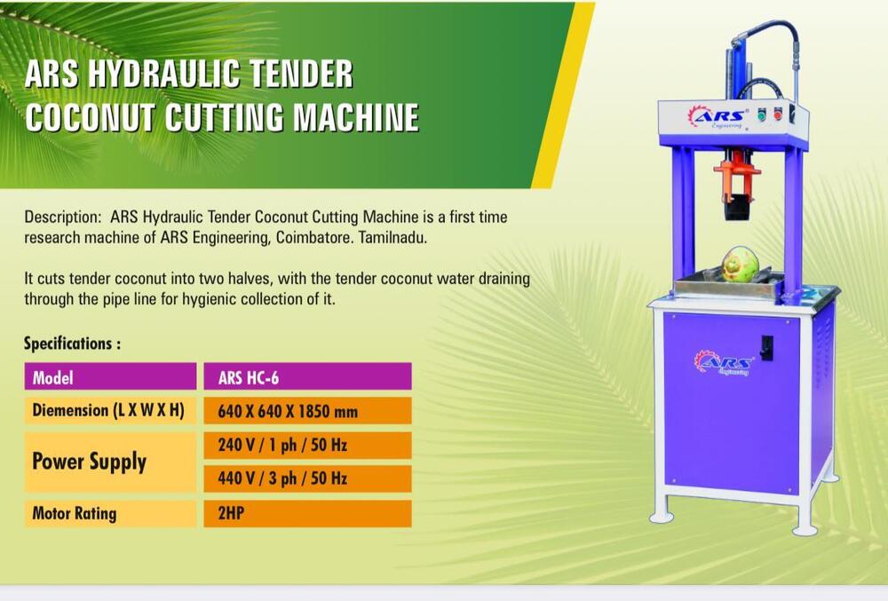 ARS Hydraulic Tender Coconut Cutting