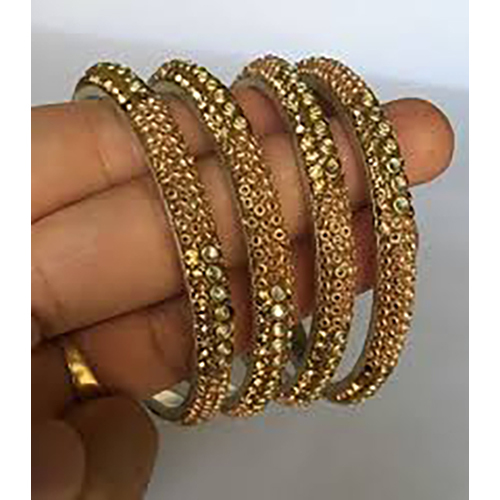 Golden Jaipuri Bangles - Diameter: 2.4
