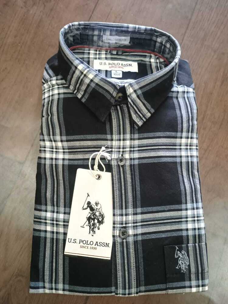 Mens Check Black Shirts