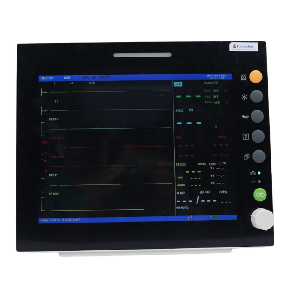 Para Patient Monitor - Plastic & Metal, 280x220x135 mm, White/Grey | 8.4" Color TFT, Multi-Parameter, Portable, Audio-Visual Alarms