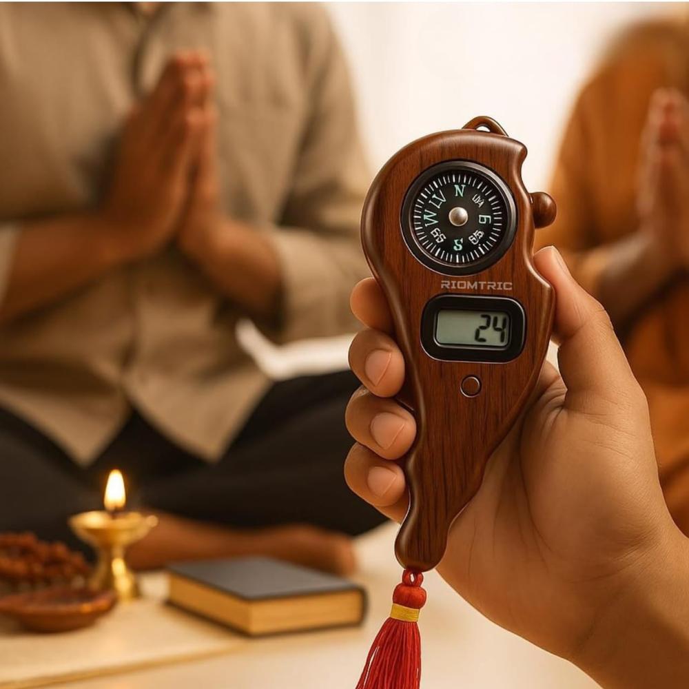 Digital Naam Jap Counter With Compass - Color: Brown
