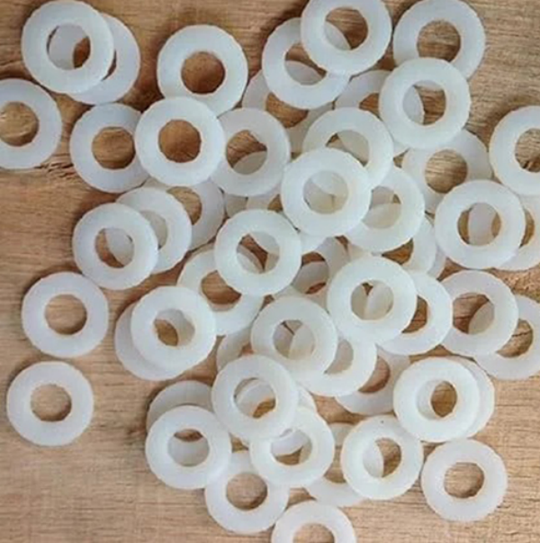 Nylon Washer - Durable White Nylon Material, Powder Coated Smooth Finish, Manufactured With Plastic Injection Moulding | Reliable For Various Applications