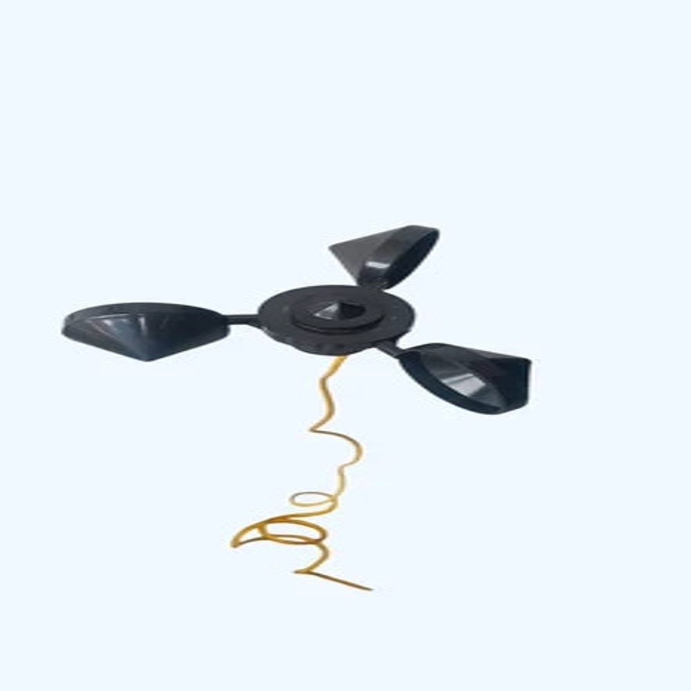Wind Speed Sensor Anemometer - ABS Polycarbonate, Black, 0-60 m/s Range | IP65, Pulse Output, Pole Mount, 3-Cup Design