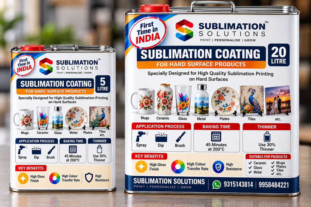 Plates Ceramic Sublimation Coating - Clear Liquid, 20 Litres | Export-Grade, Customizable Sublimation Clear Coat