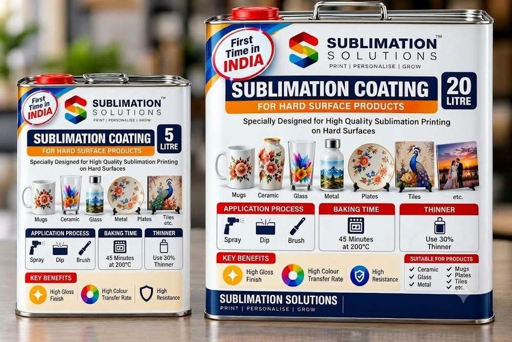 Plates Ceramic Sublimation Coating - Clear Liquid 20 Litres | Export-Grade Customizable Sublimation Clear Coat