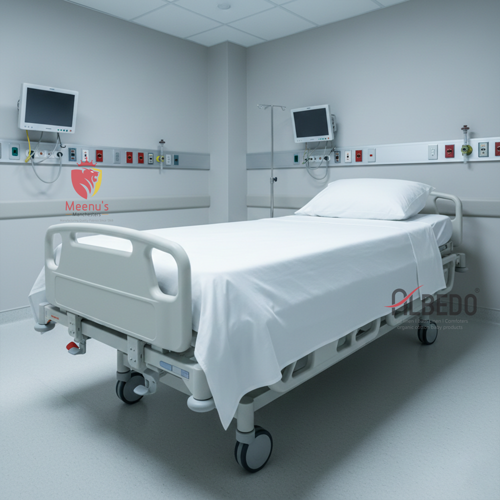 Plain White Hospital Bedsheets