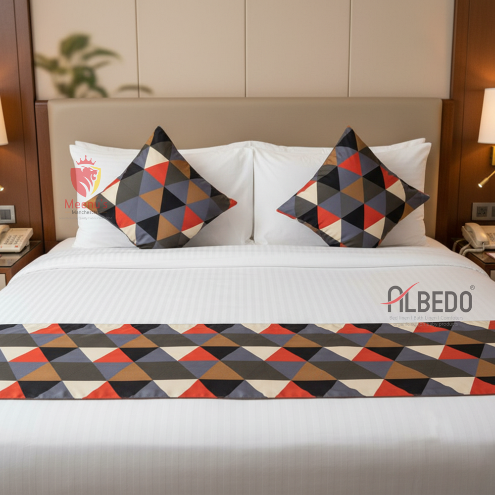 Hotel Plain Solid Bed Runner - Color: Multi Colour