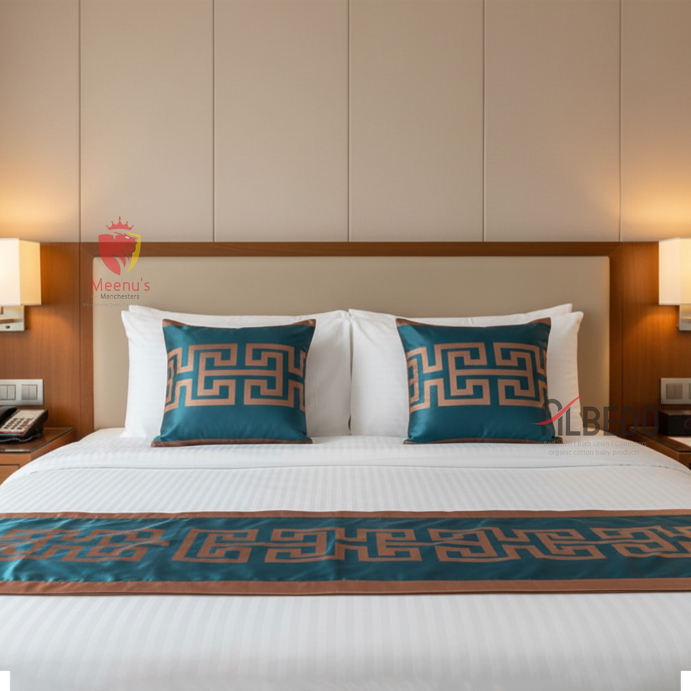 Hotel Plain Solid Bed Runner - Color: Multi Colour