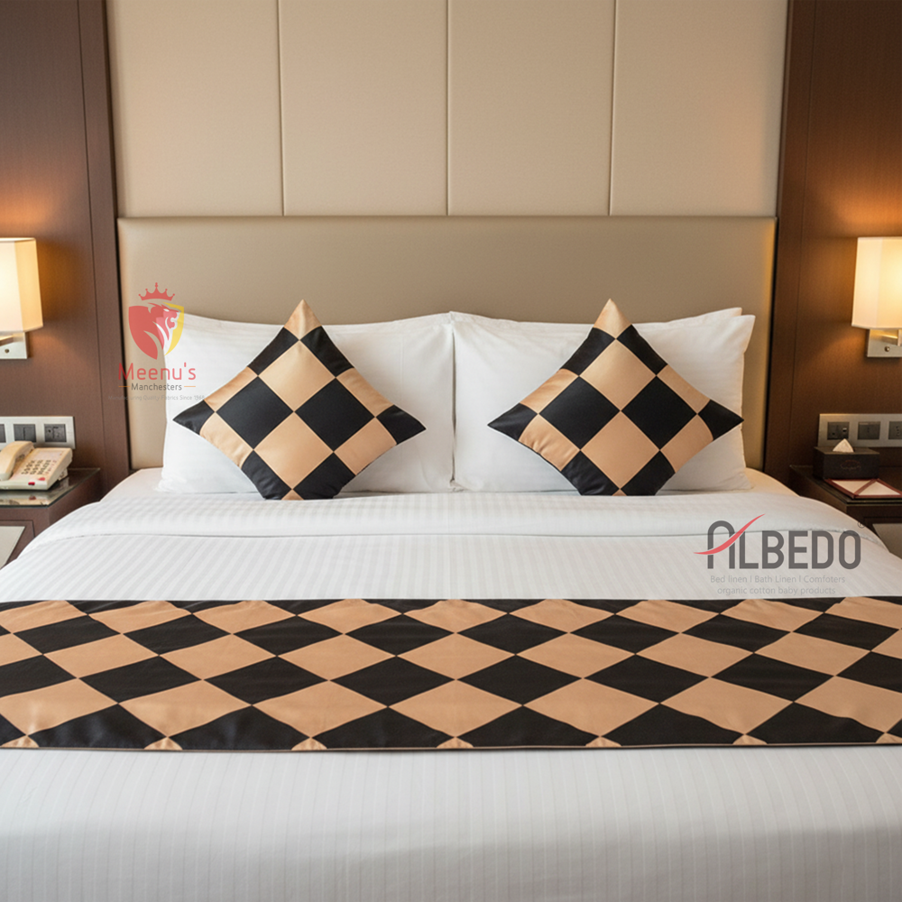 Hotel Plain Solid Bed Runner - Color: Multi Colour