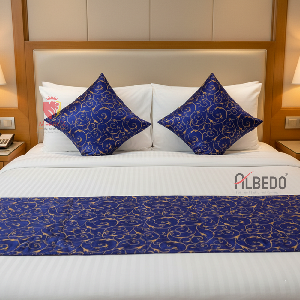 Hotel Plain Solid Bed Runner - Color: Multi Colour