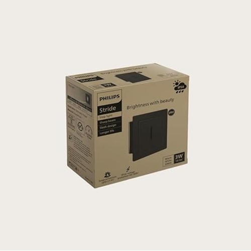 800091 PHL STRIDE Step Sq Grey 3W IP54