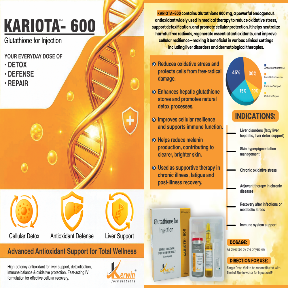 Glutathione for Injection 600 mg