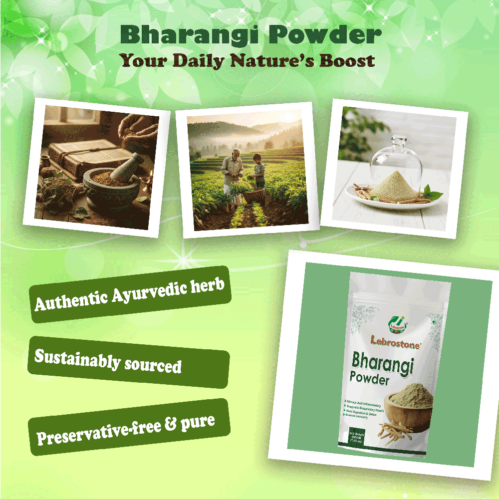 Lebrostone Bharangi Powder Supports Respiratory Health, Natural Anti-Inflammatory, Aids Digestion & Detox, Boosts Immunity|200g