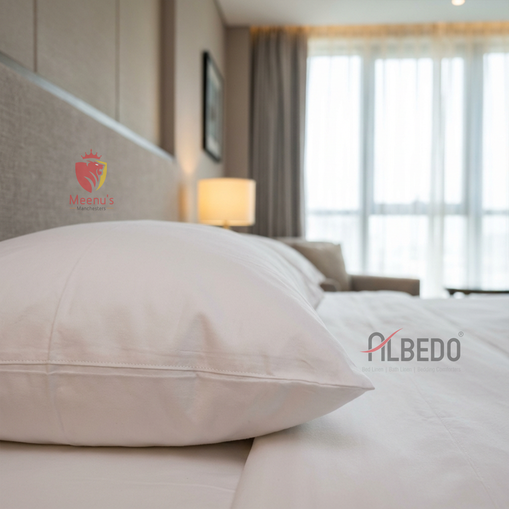 400 TC White Cotton Hotel Pillow Cover
