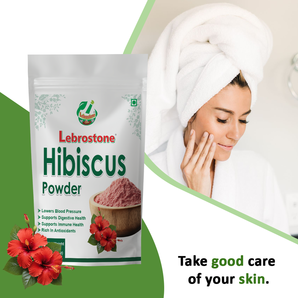 Lebrostone Hibiscus Rosa Sinensis Powder  Enhances Skin Elasticity, Promotes Even Skin Tone, Purifies Complexion, Moisturizes Skin|100g