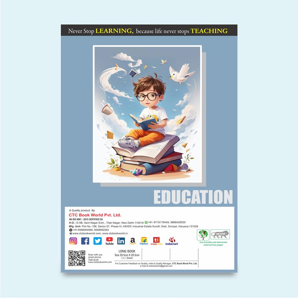 Authentic Series 80 Pages English Notebook - Premium Four Line Exercise Book for Students - High-Quality Handwriting & Cursive Practice Book - Manufactured by CTC BOOK WORLD PVT. LTD.