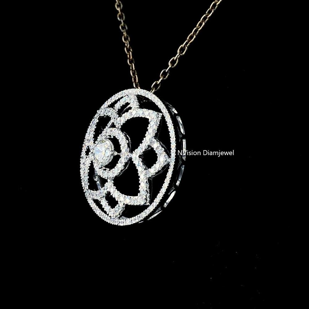 Natural Diamond Lotus Orra Unisex Pendant