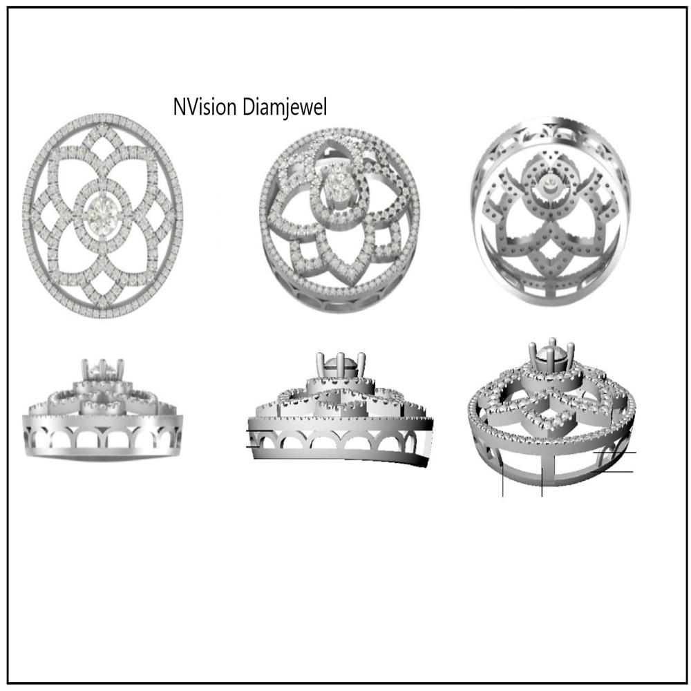 Natural Diamond Lotus Orra Unisex Pendant