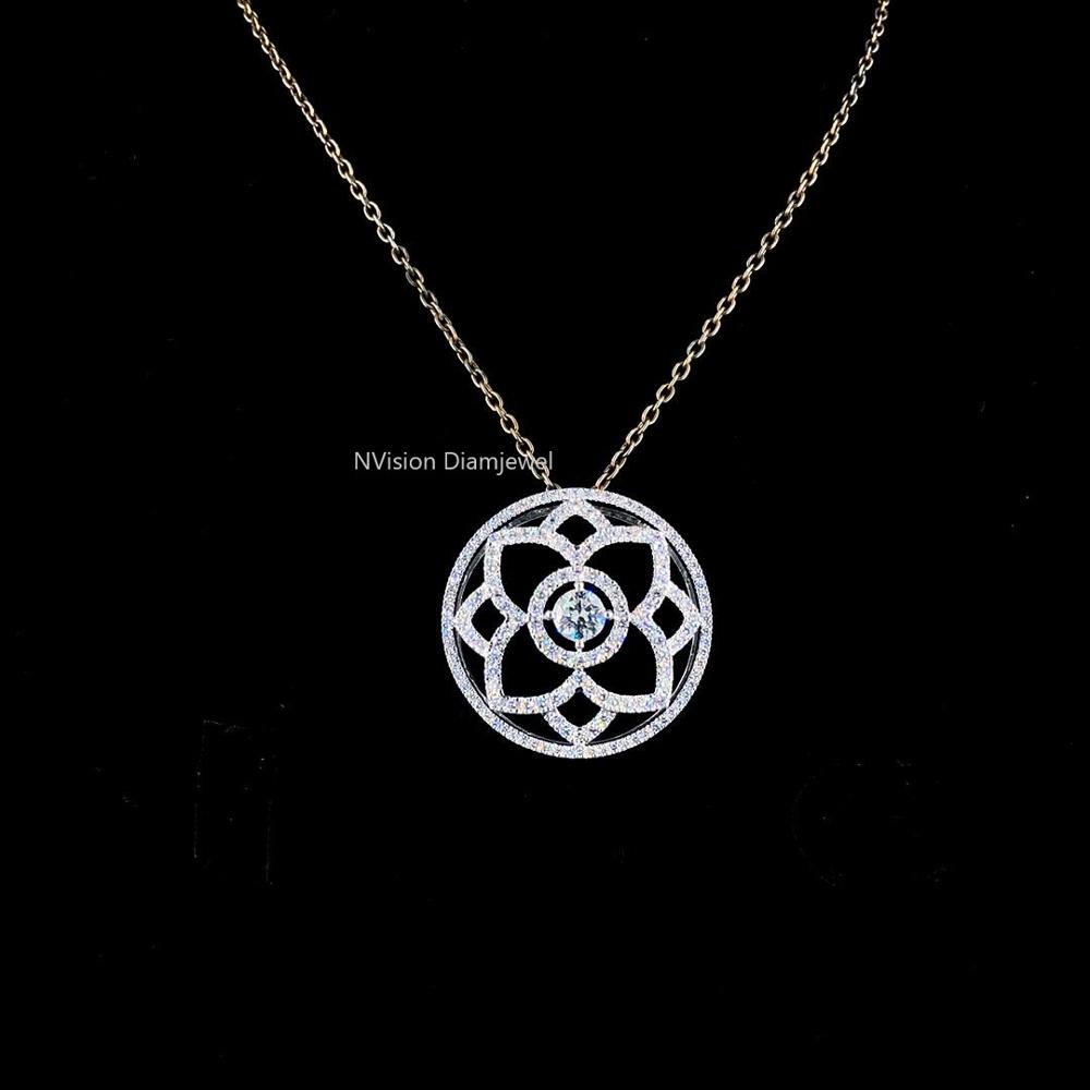 Natural Diamond Lotus Orra Unisex Pendant