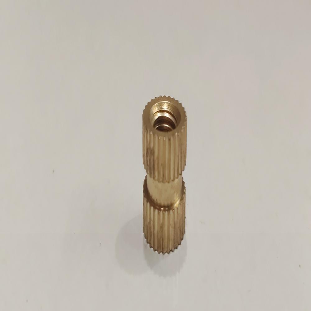 Brass Straight Knurled Insert - Color: Golden