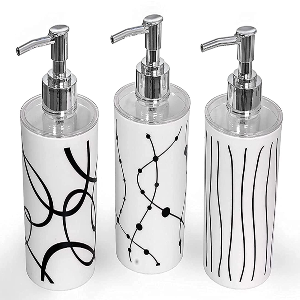 Zebra Print Soap Dispenser - Capacity: 350 Milliliter (Ml)