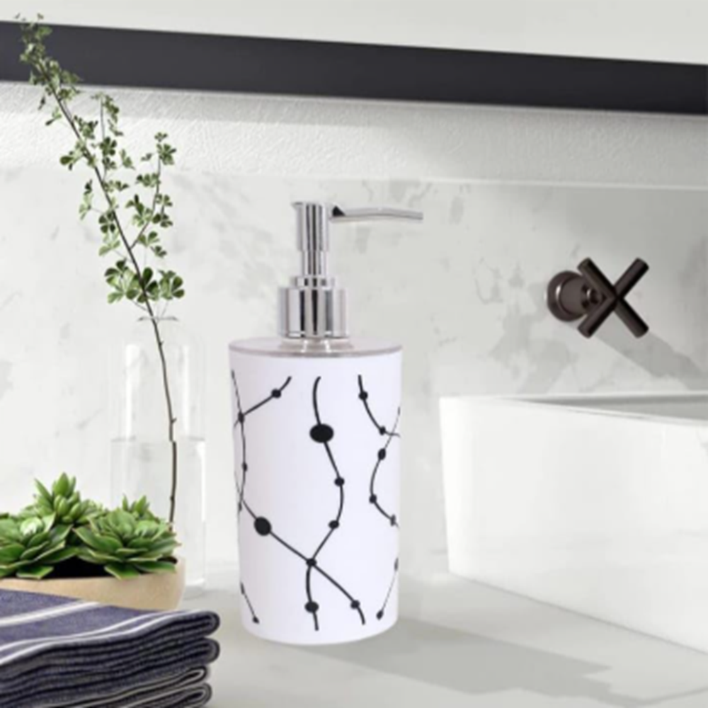 Zebra Print Soap Dispenser - Capacity: 350 Milliliter (Ml)
