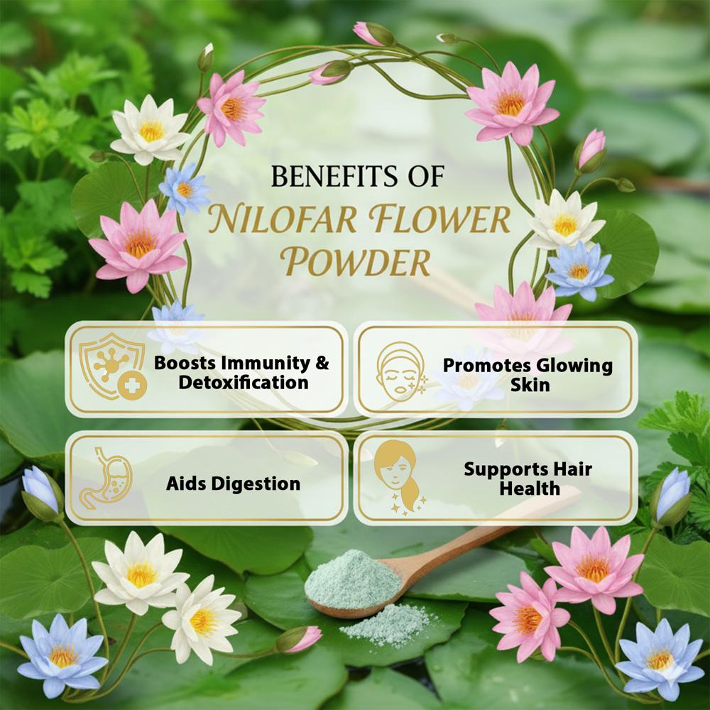 Lebrostone Nilofar Flower Powder for Immunity, Detox, Skin Glow, Digestion & Hair Care(200g)